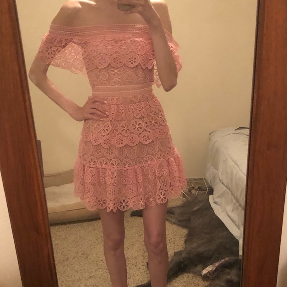 Self-Portrait lace pattern mini dress. - Picture 4 of 9